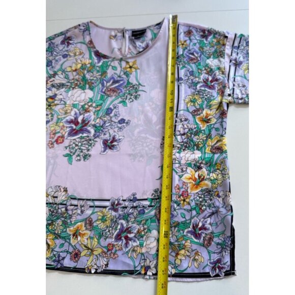 Liz Claiborne Career Silky Purple Flora Blouse Womens XL NWT Shirt Top Boho - Picture 14 of 15